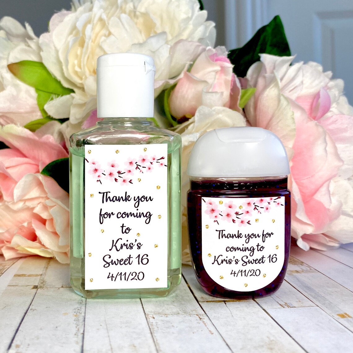 Cherry Blossom Bridal Shower Favor Stickers Baby Shower Etsy