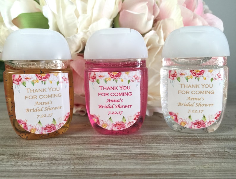 Floral Baby Shower Hand Sanitizer Labels