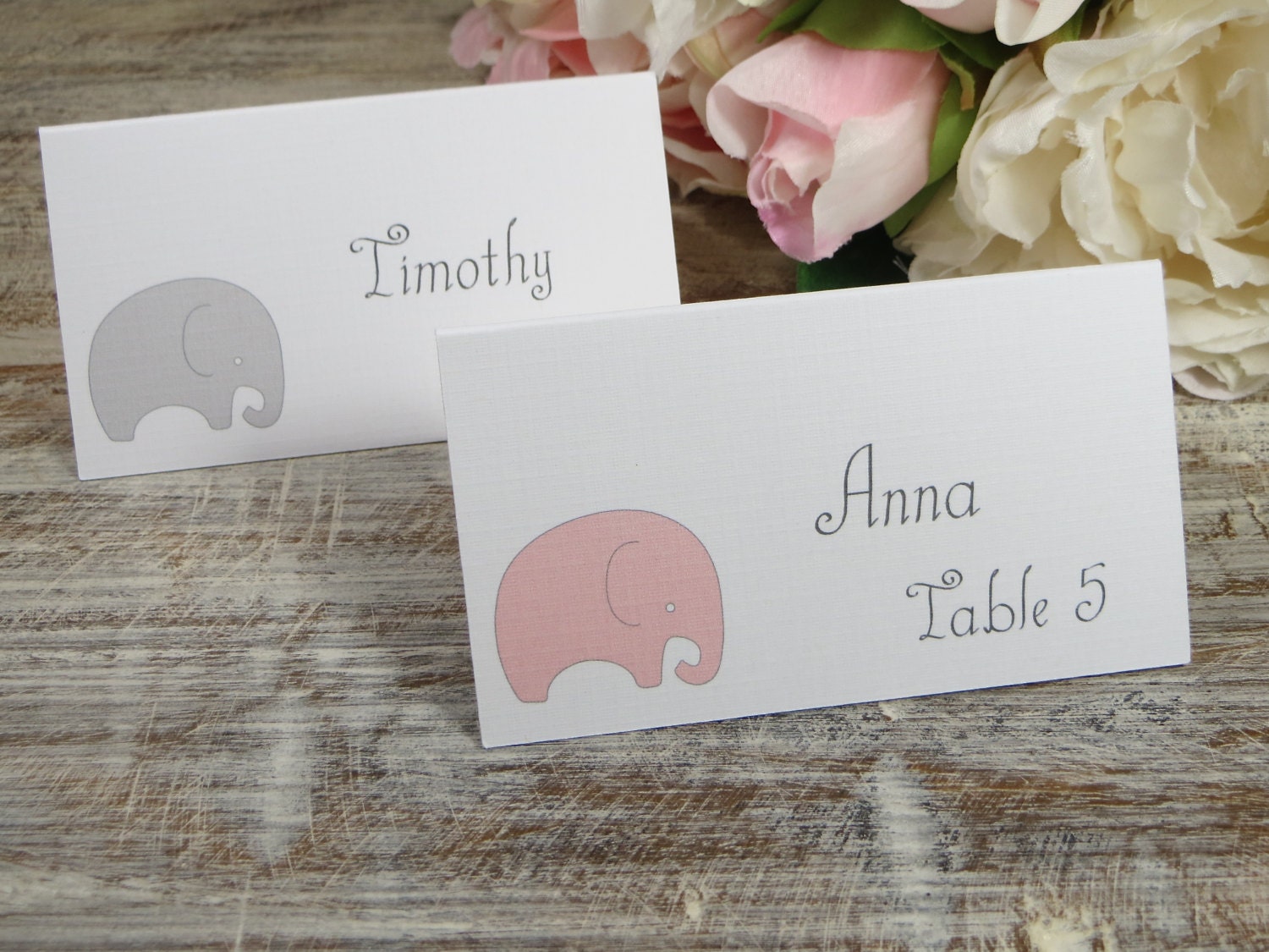 Elephant baby shower place cards elephant party placecards Etsy