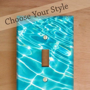 Pool Ripples Vinyl Lichtschalter Abdeckung, Steckdose Abdeckung, Wandplatte, Pool, Nautisch, Tropisch Wandplatte, Strand Dekor, Aqua Dekor, Vinyl Aufkleber