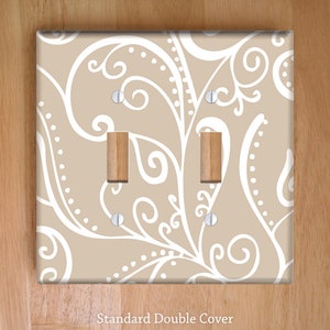 Silent Era, Sand, Vinyl Light Switch and Outlet Covers Standard Double
