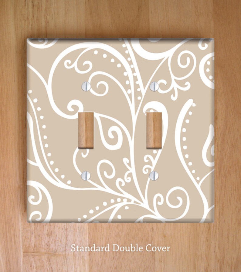 Silent Era, Sand, Vinyl Light Switch and Outlet Covers Standard Double