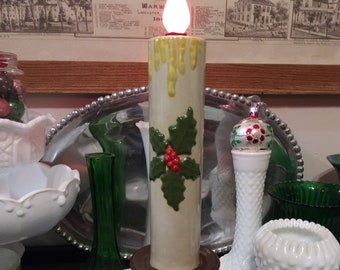 Vintage molded ceramic candlestick light (electrical)