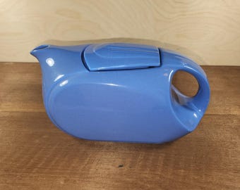 Vintage Hall Blue Art Deco Oblong Teapot/Pitcher