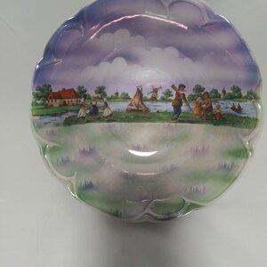 Vintage Lusterware Bowl with Dutch Scene made in Germany
