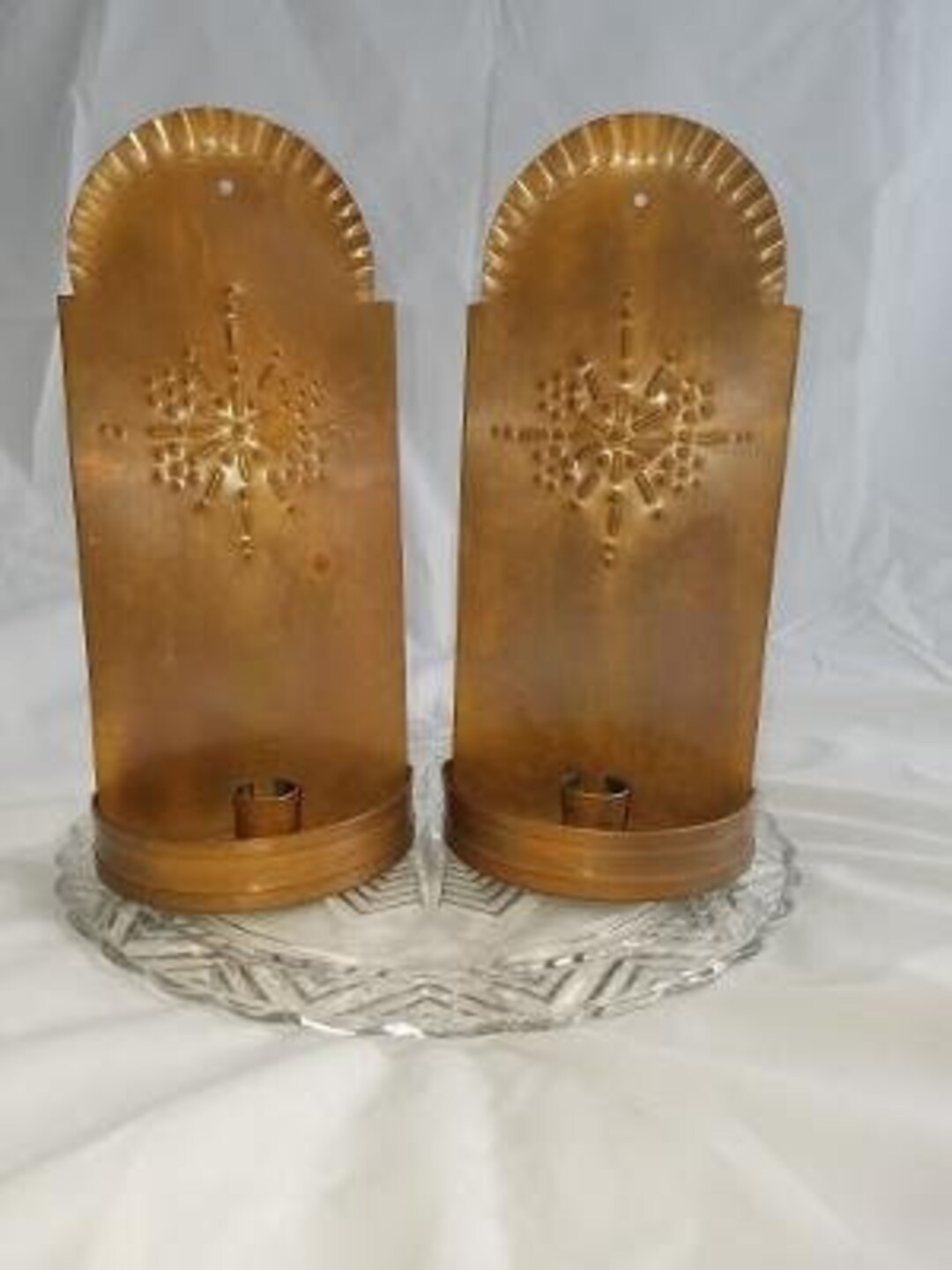 Vintage Copper Candlestick Wall Sconces pair Etsy