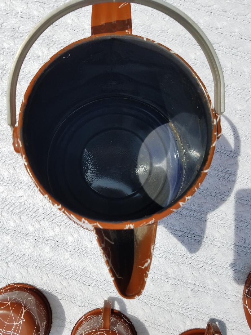 Coffee caddy  ビンテージ ケトル Vintage Brown Enamelware 