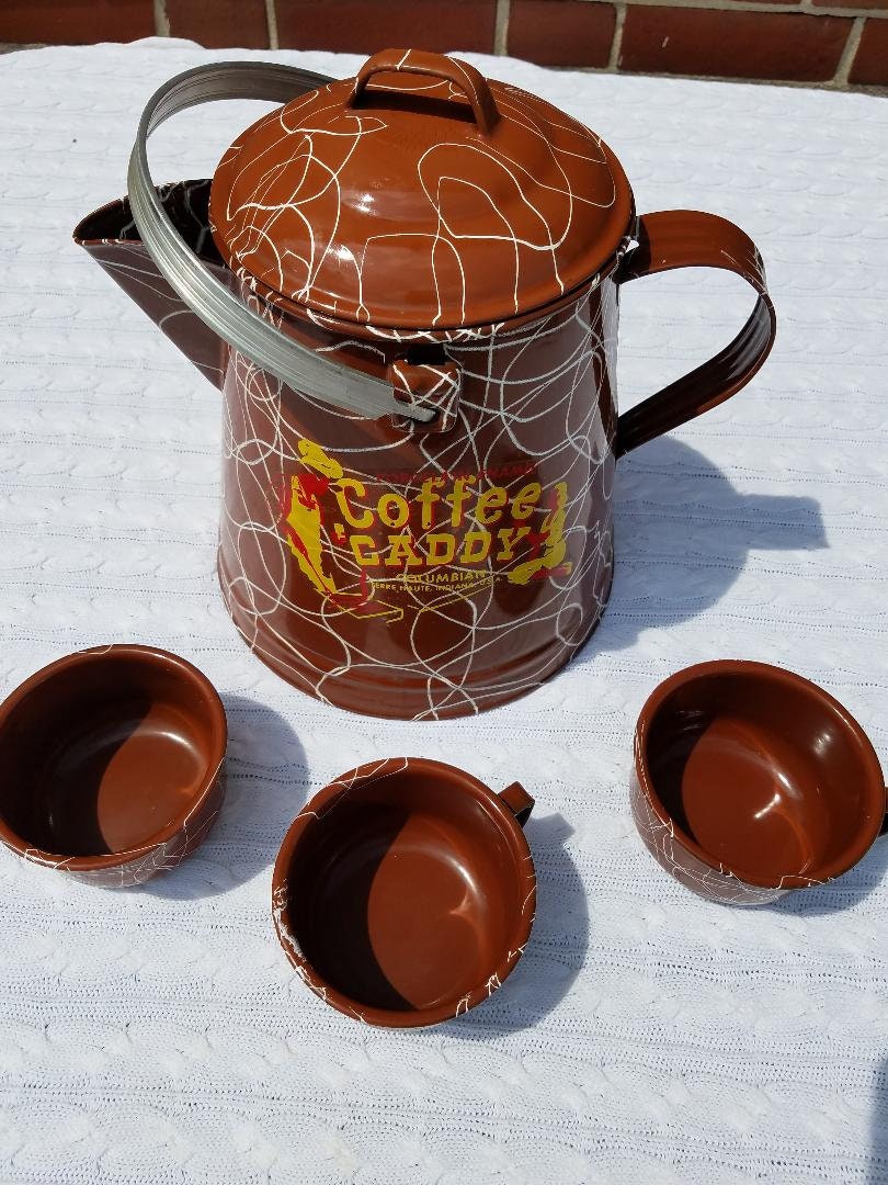 Coffee caddy  ビンテージ ケトル Vintage Brown Enamelware 