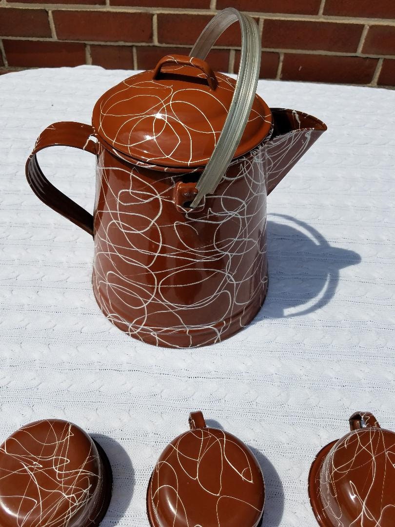 Vintage Brown Enamelware 