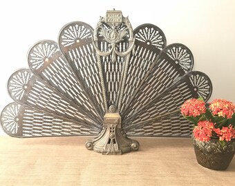 brass fireplace screen solid brass vintage brass peacock fireplace screen folds up fireplace screen etsy brass fireplace screen solid brass vintage brass peacock fireplace screen folds up fireplace screen etsy
