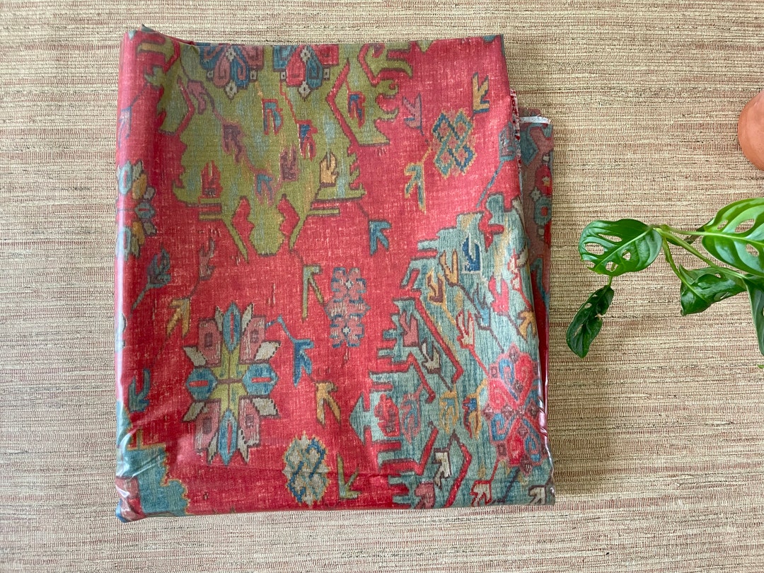 Vintage Vinyl Fabric Southwestern Print Upholstery Vinyl Etsy