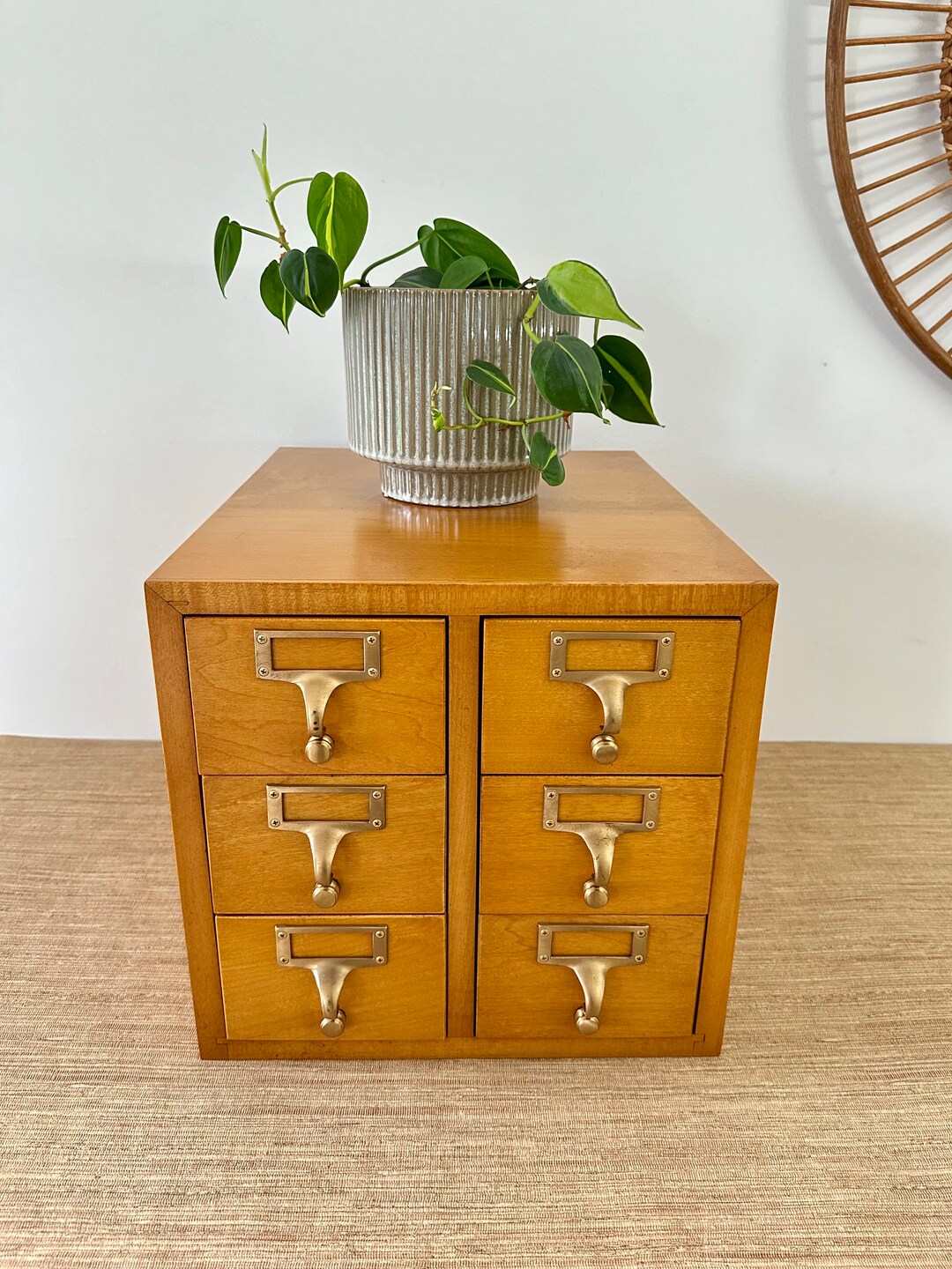 Vintage Gaylord Library Wood Card Catalog Six Drawer Etsy