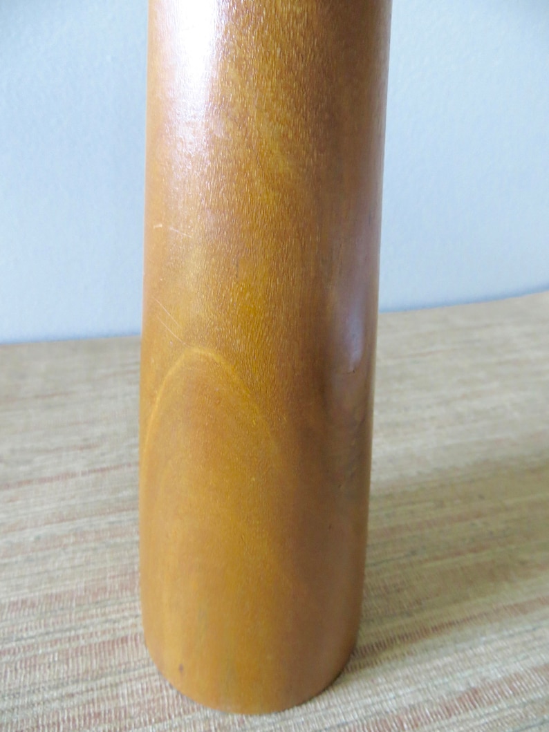 Vintage Teak Candle Holder Tall Tea Light Candlestick Holder
