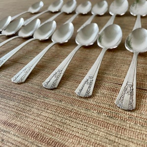 Vintage Wm A Rogers Sectional Oneida Ltd. Flatware Lido Pattern Silverplate Spoon Set 27 Pieces image 4