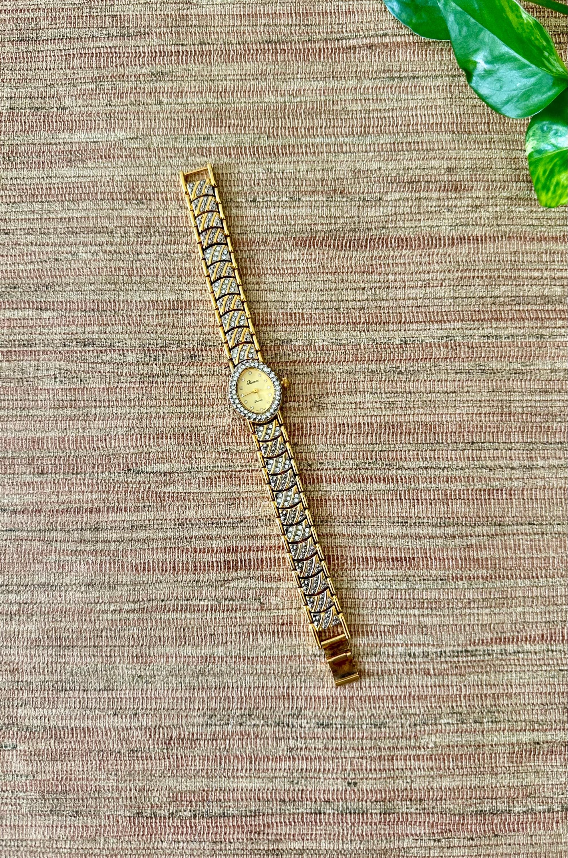 Timeless Gold-Tone Women\'s Bracelet Watch - Elegant Gold Color Parmex Parmex Goldtone CZ Watch – Michelle main image 3