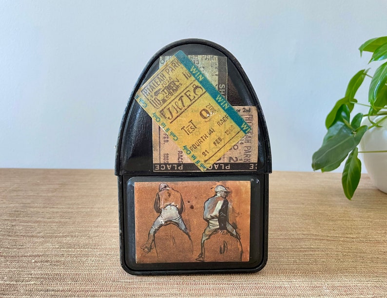 Vintage Decoupaged Thermos Lunchbox Equestrian Themed image 6