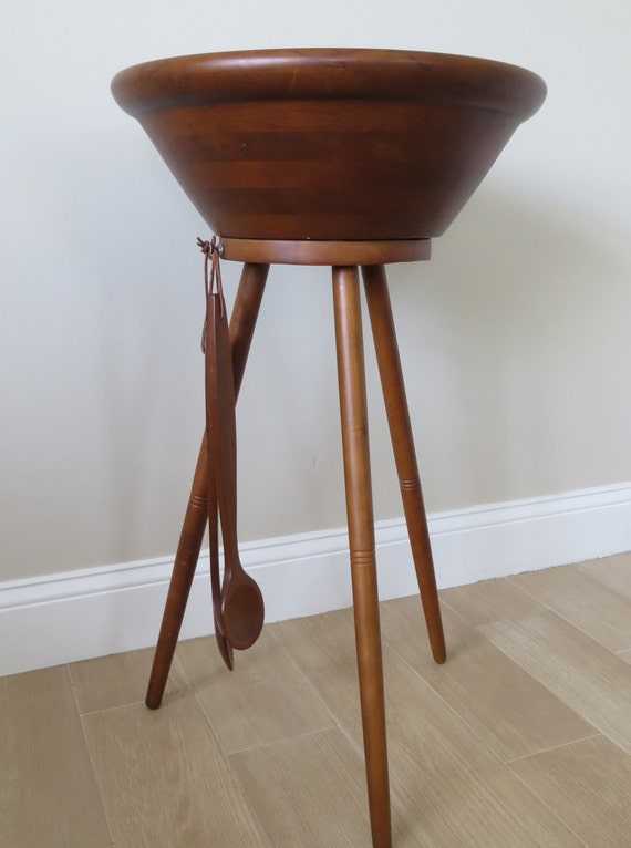 Wooden Salad Bowl And Stand at Michele Sturgeon blog