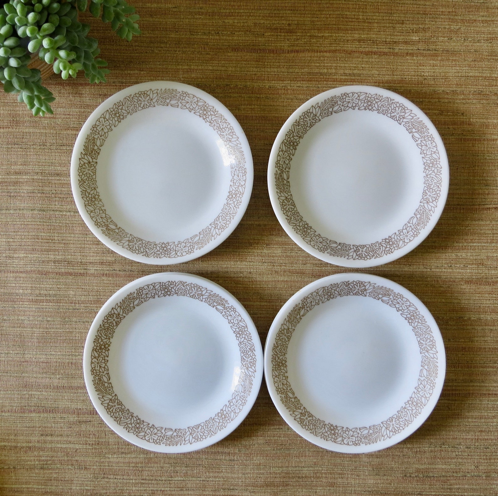 Vintage Corelle Woodland Plates Corelle Dessert Plates Etsy