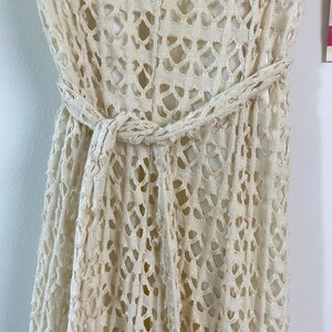 Vintage Cream Maxi Cutwork Dress with Scoop Neck and Cap Sleeves Breakin Loose Size 9/10 NWT Boho Dress image 3