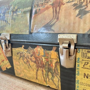 Vintage Decoupaged Thermos Lunchbox Equestrian Themed image 8