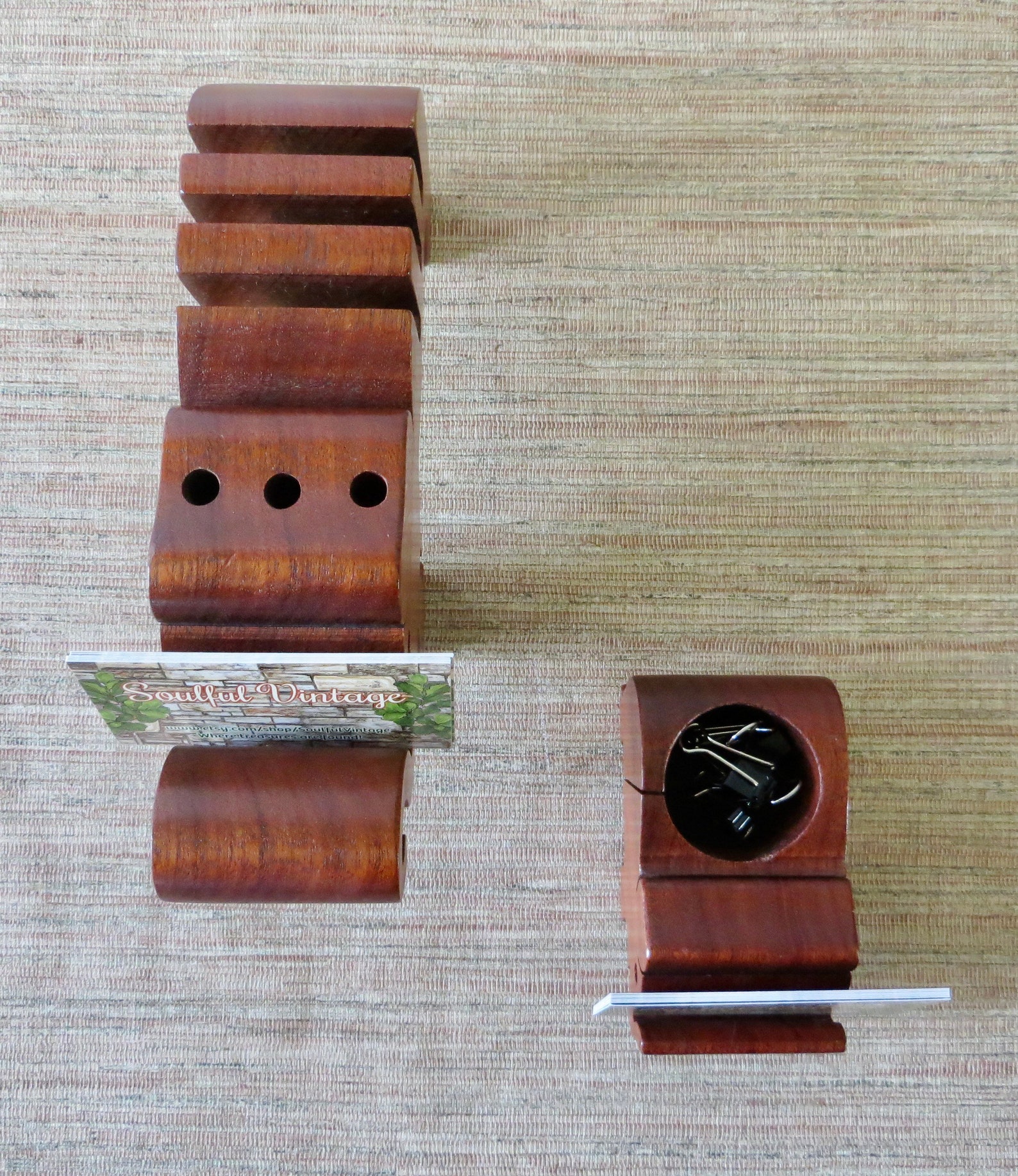 Vintage Letter Holder Desk Letter Holder Hand Carved Wood Etsy