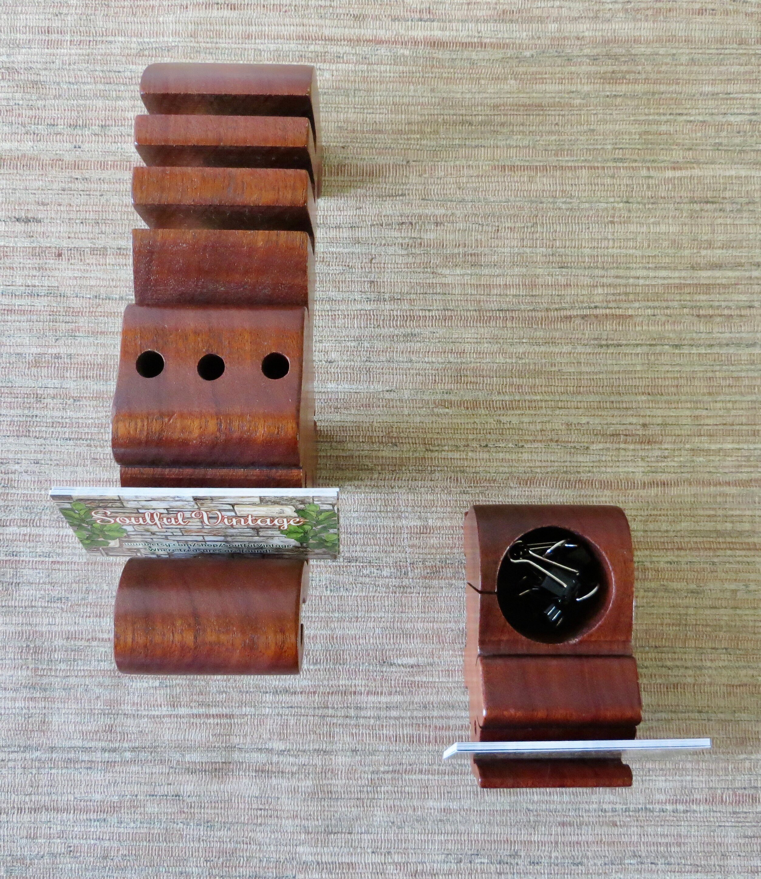 Vintage Letter Holder Desk Letter Holder Hand Carved Wood Etsy