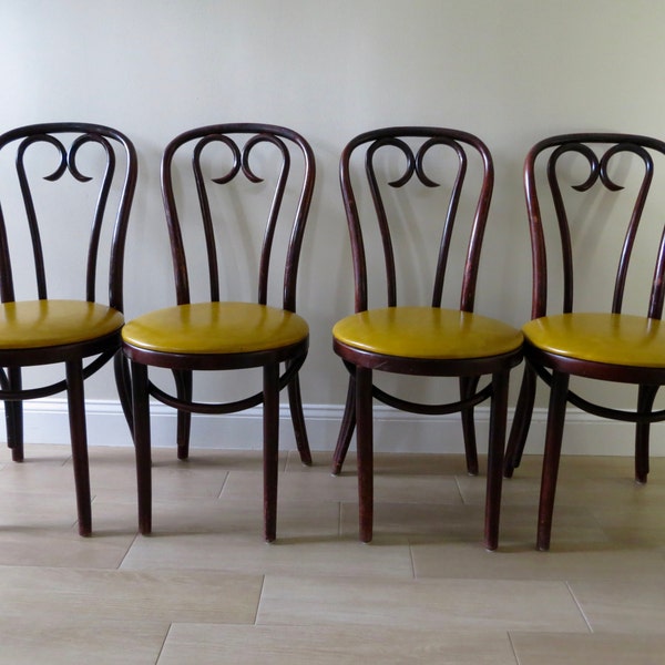 Vintage Bentwood Thonet Style Chair (2 Available) - Bistro Cafe Chairs - Dining Chairs - Vinyl Seats