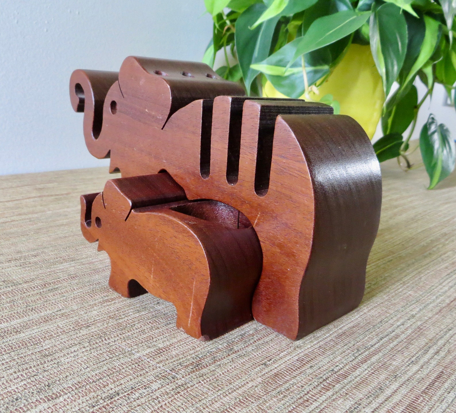 Vintage Letter Holder Desk Letter Holder Hand Carved Wood Etsy