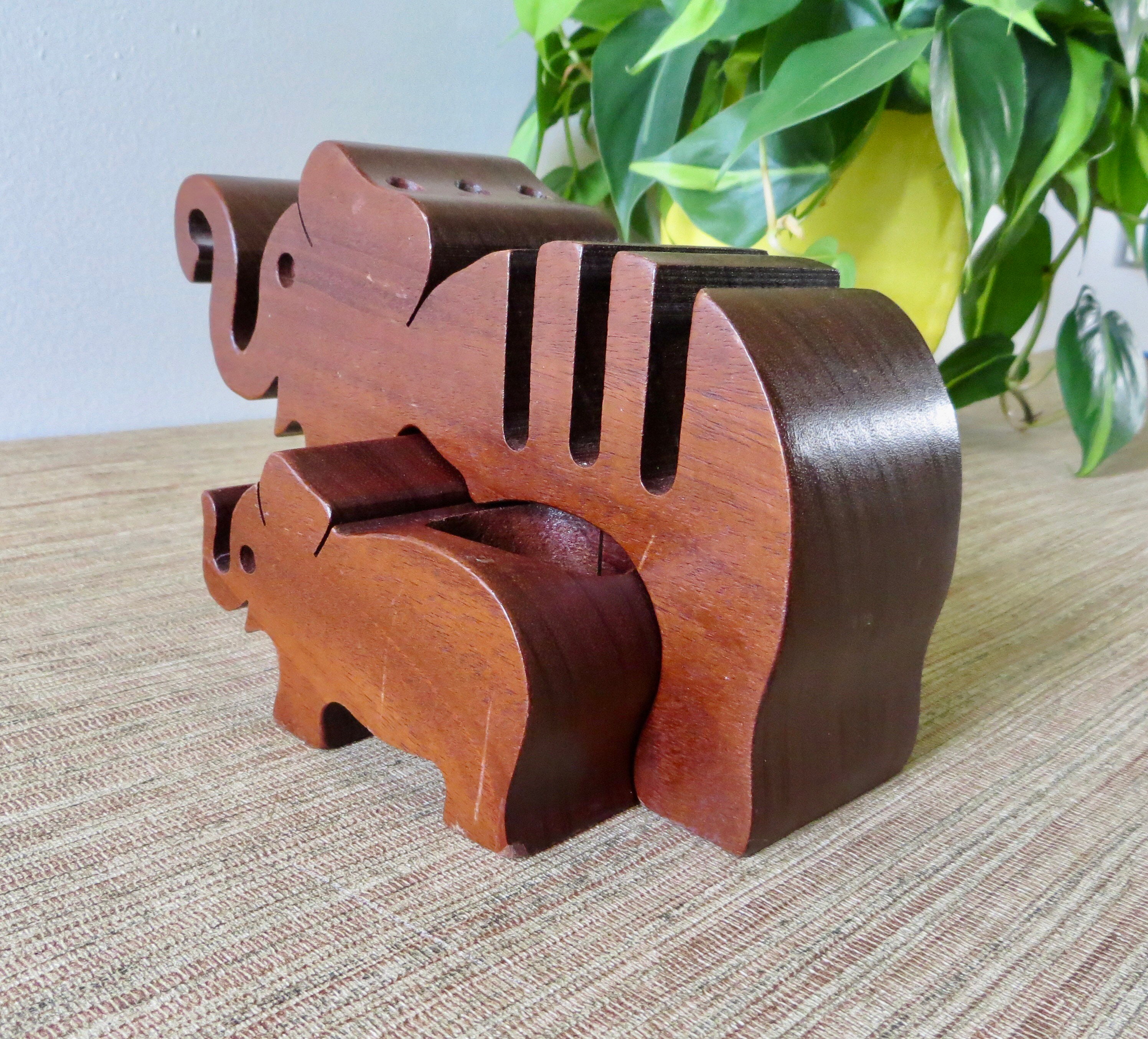 Vintage Letter Holder Desk Letter Holder Hand Carved Wood Etsy