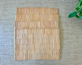 Vintage Bamboo Slat Tile Placemats - Set of 4