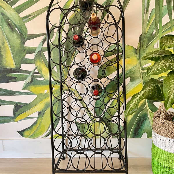 Black Iron Wine Rack Etsy
