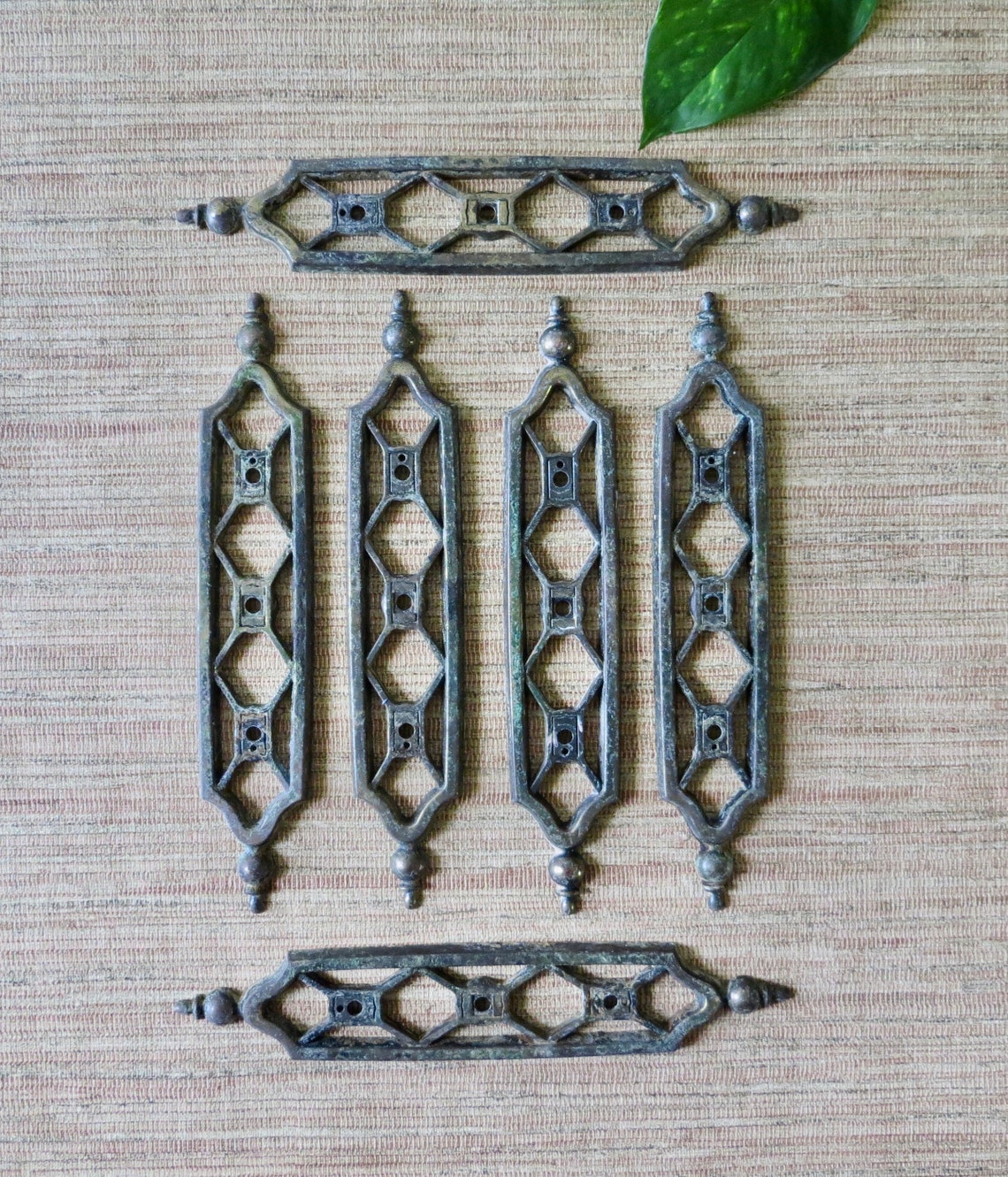 Vintage Decorate Plates Decorative Brass Plates Trellis Etsy