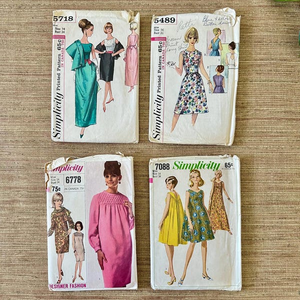 Vintage 1960s Simplicity Sewing Pattern: Dressmaking - Size 14 or 16