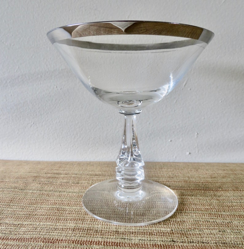 Vintage Stemware Silver Rim Crystal Stemware Silver Band Etsy