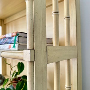 Vintage Henry Link Bali Hai Louvered Cabinet with Hutch Yellow Faux Bamboo Bookshelf image 8