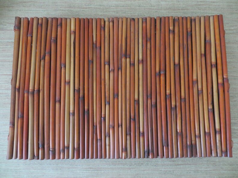 Vintage Large Bamboo Placemats Set of Six Etsy