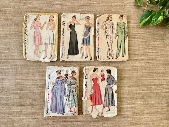Vintage 1940s Simplicity Sewing Pattern: Dresses, Pajamas, Bolero - Sold Individually