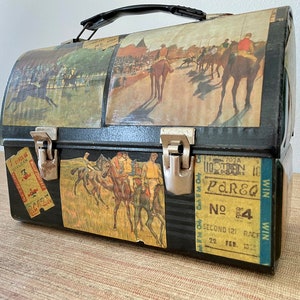 Vintage Decoupaged Thermos Lunchbox Equestrian Themed image 7