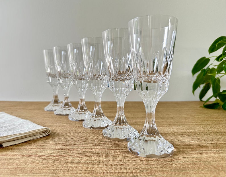 Vintage Baccarat DAssas Crystal Wine Glasses Set of 6 image 1