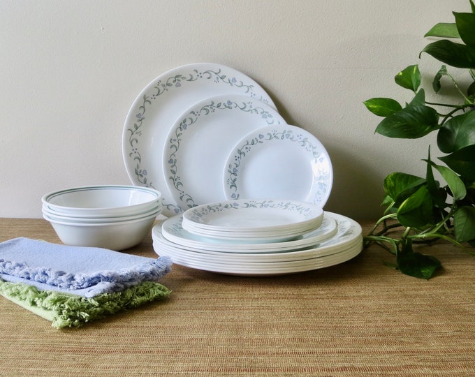 Vintage Corelle Plates and Bowls Country Cottage Corelle Etsy