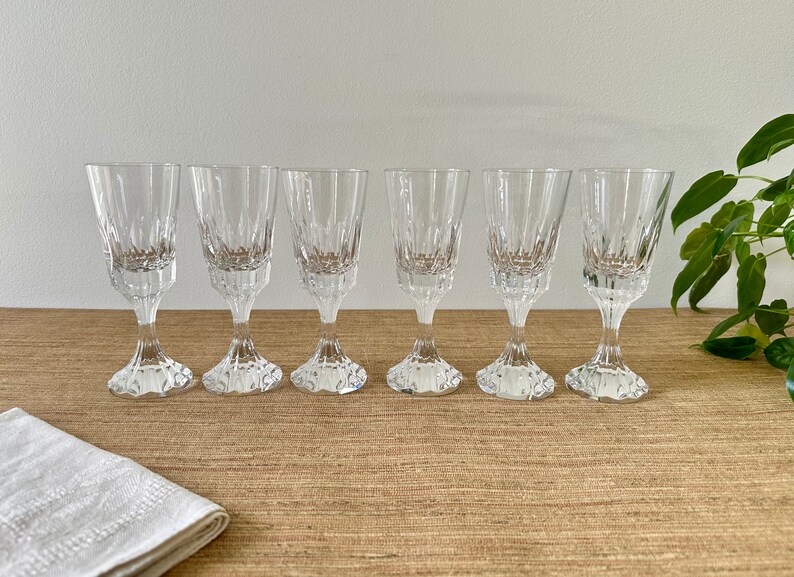 Vintage Baccarat DAssas Crystal Wine Glasses Set of 6 image 2