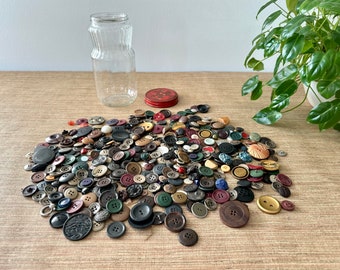 Vintage Buttons - Lot of Over 400 Plastic, Metal, Rhinestone, Flower and More