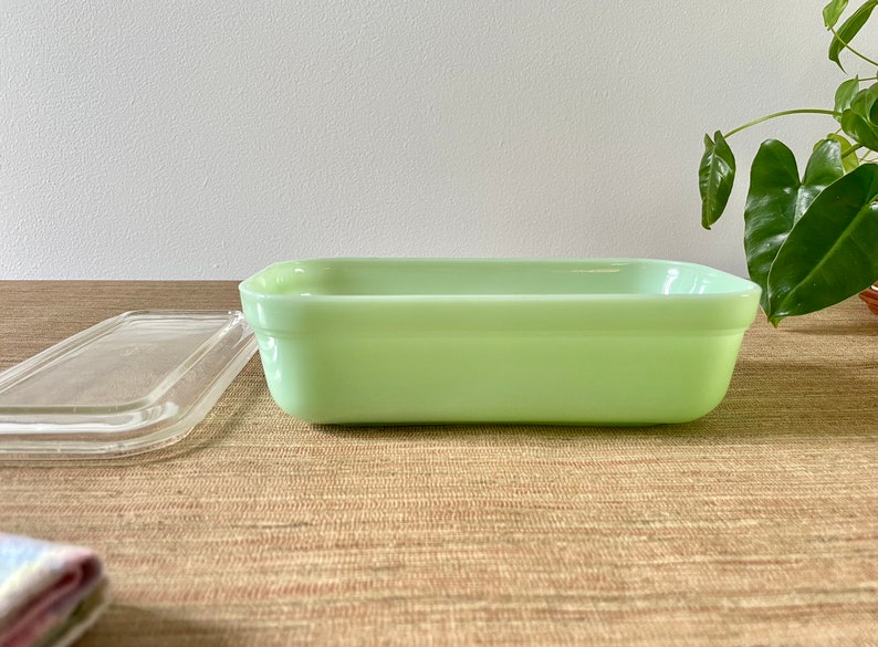 Vintage Jadeite Fire King Refrigerator Dish Jadeite Oven Etsy