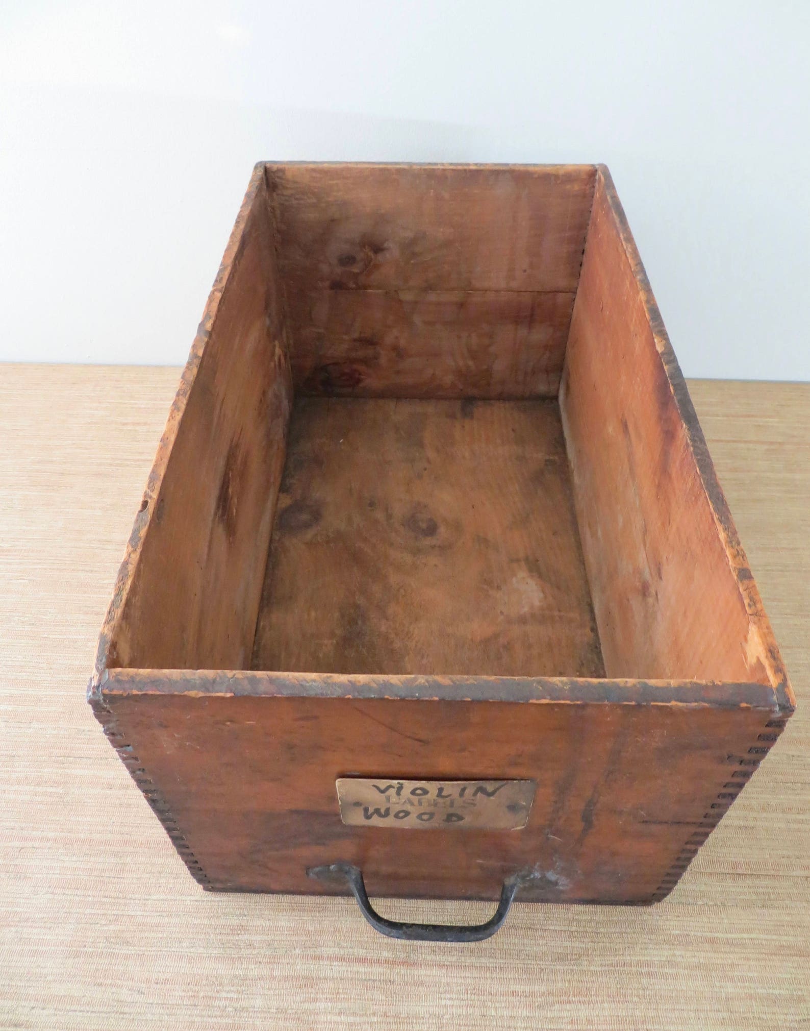 Vintage cajón de madera grande con mango caja de madera Etsy