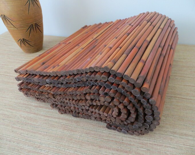 Vintage Large Bamboo Placemats Set of Six Etsy