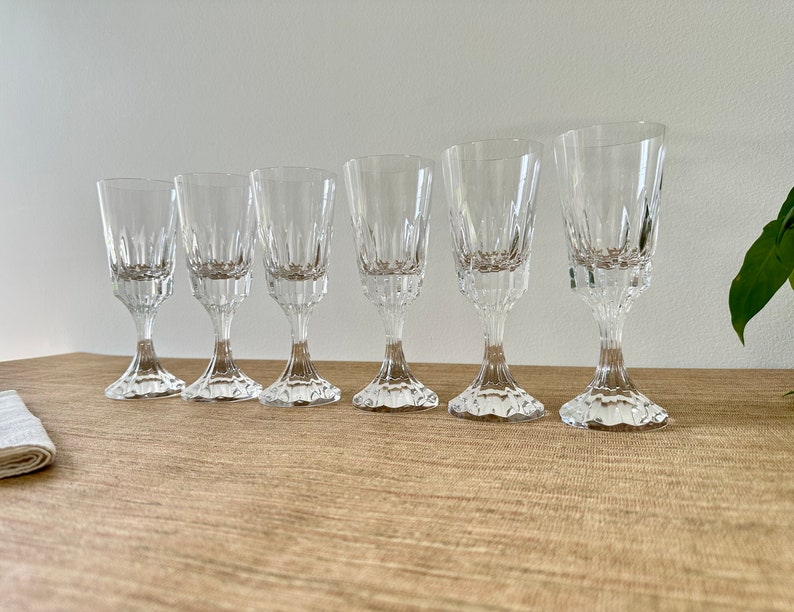 Vintage Baccarat DAssas Crystal Wine Glasses Set of 6 image 3