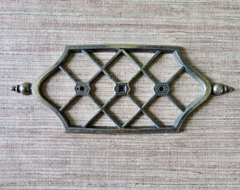 Vintage Decorative Brass Hardware Plates - Trellis Design
