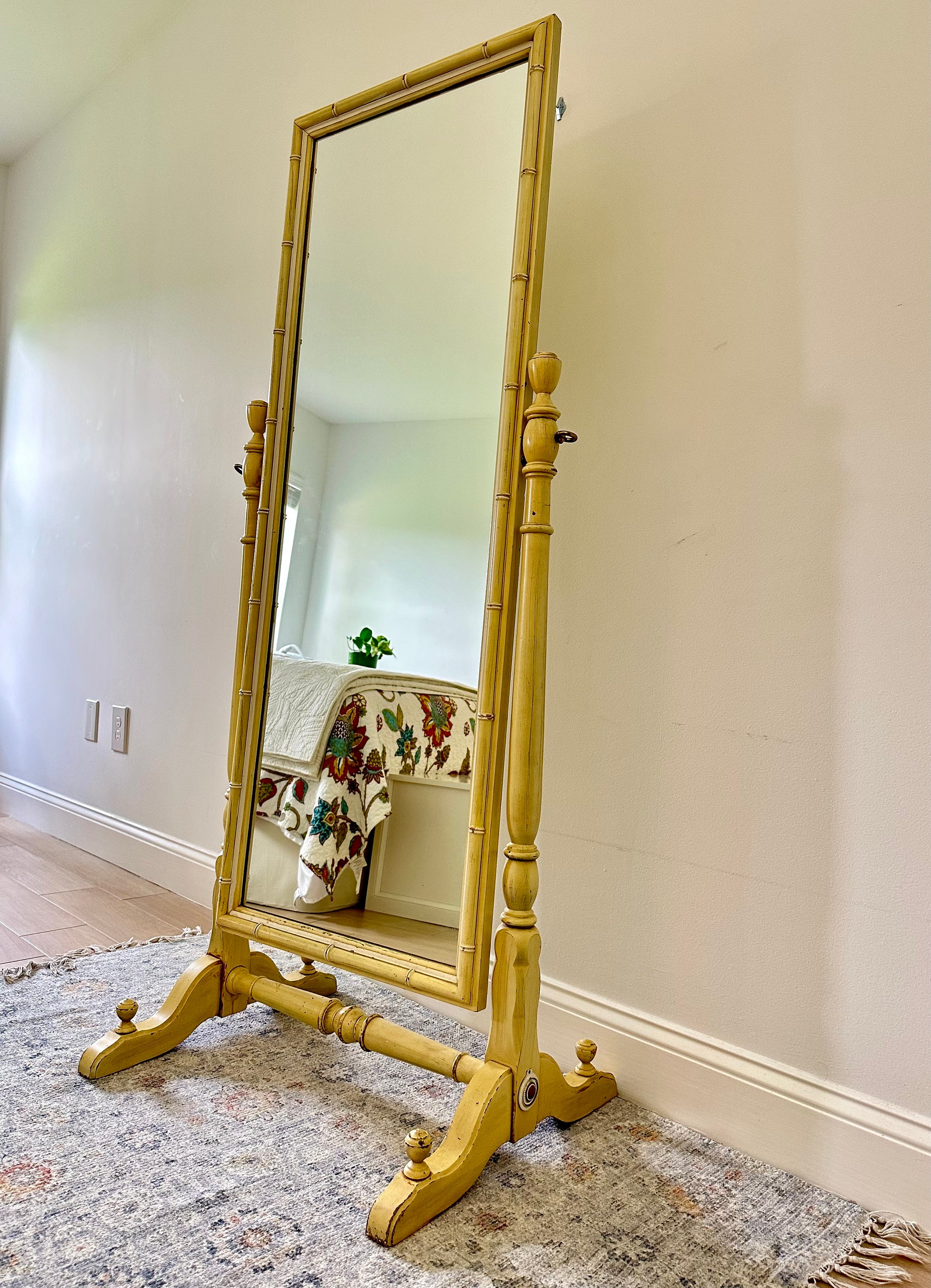 Vintage Henry Link Bali Hai Standing Floor Mirror - Yellow