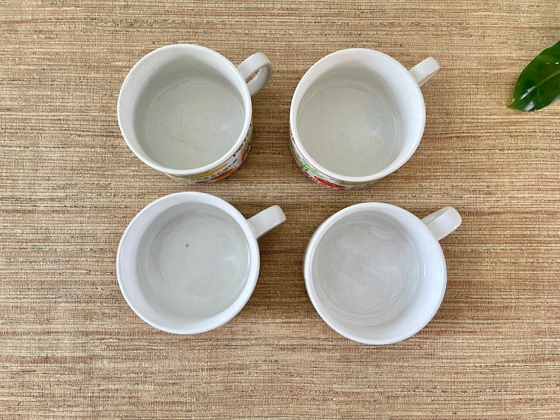 Vintage Soup Mugs Set of 4 Tomato Chicken Vegetable Mushroom Onion Pea Celery image 9