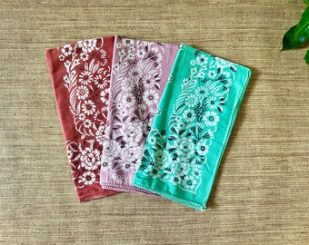 Bandana vintage - Fast Color tout coton RN 14193 - Rose vert rouge - Vendu à l'unité - Style occidental